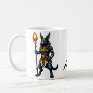 Caneca De Café Cartoon Anubis - Deus Egípcio do Pós-Vida