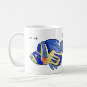 Caneca De Café Cartoon Azul Borboleta