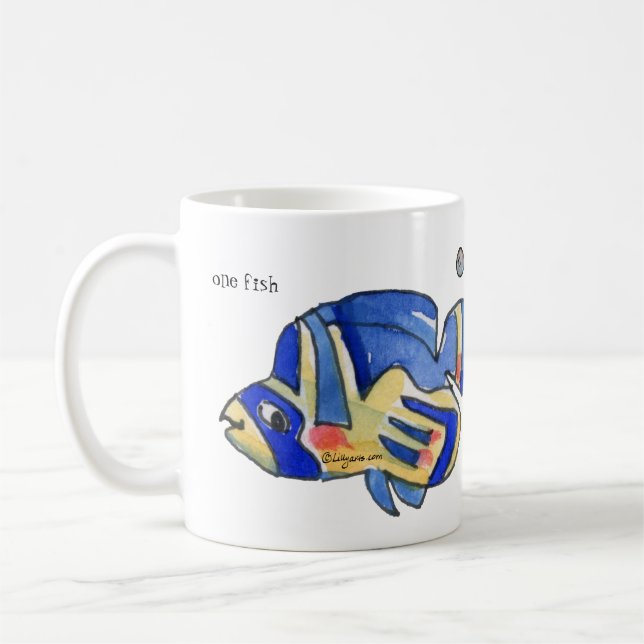 Caneca De Café Cartoon Azul Borboleta (Esquerda)
