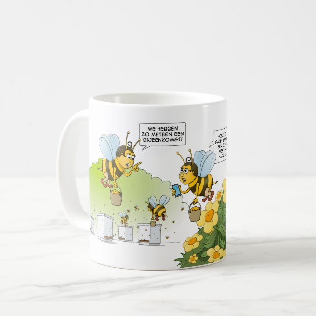 Caneca De Café Cartoon; bijeenkomst en zoom meeting.  (Frente Esquerda)