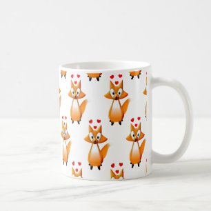 Caneca De Café Cartoon Bonito Fox Animal Patterno Café Mug