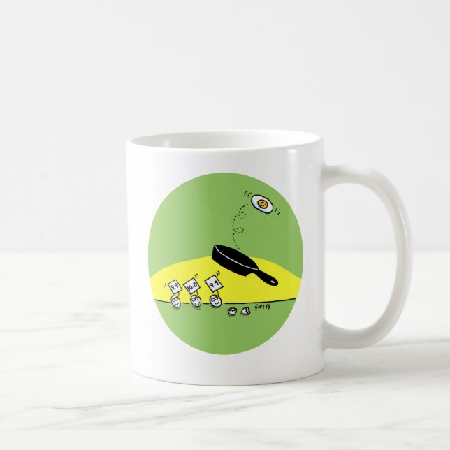 Caneca De Café Cartoon Bonito, Ovo Fazendo Ginástica Inverta Engr (Direita)