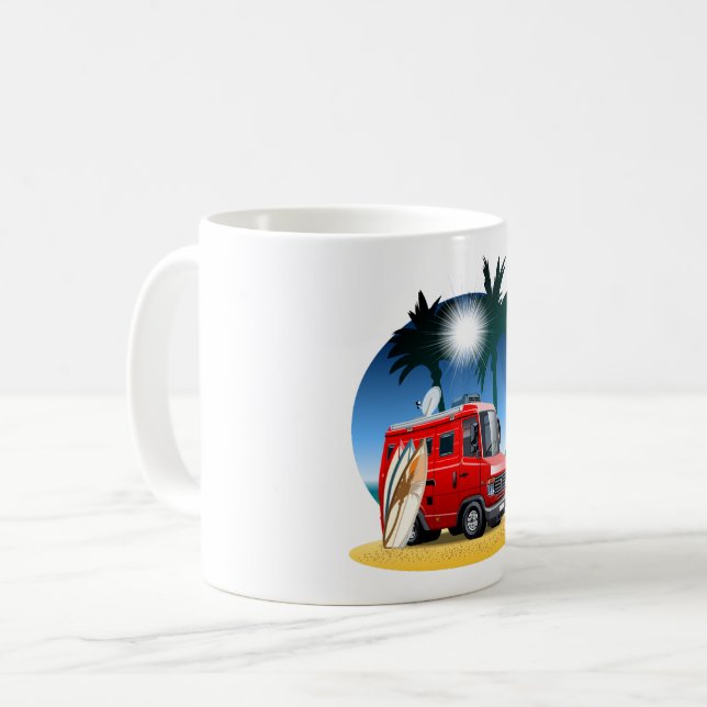 Caneca De Café Cartoon Camper (Frente Esquerda)