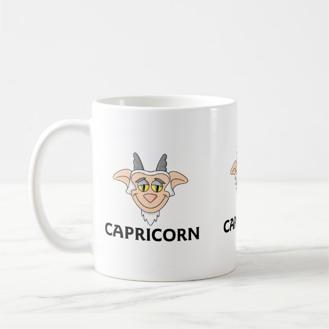 Caneca De Café Cartoon Capricorn Goat (Esquerda)
