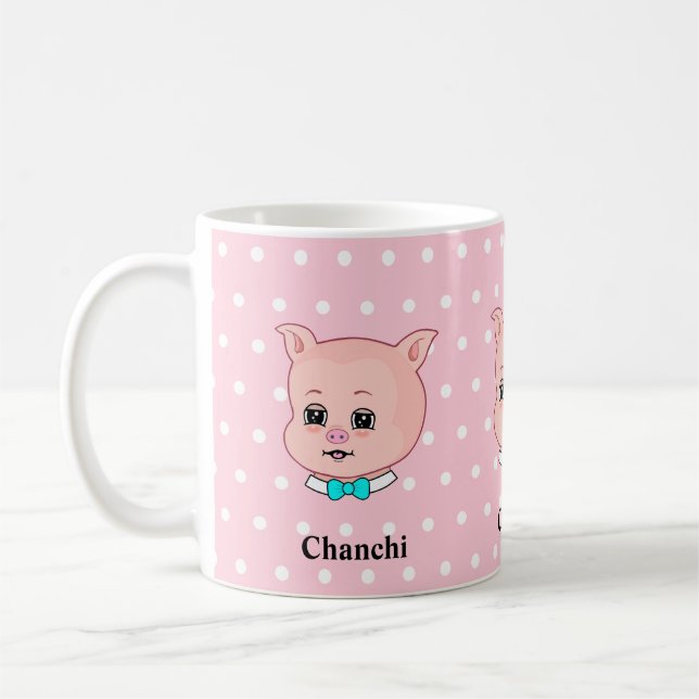 Caneca De Café Cartoon Chanchi Cute (Esquerda)