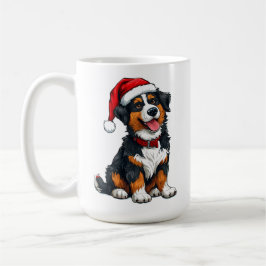 Caneca De Café Cartoon Cheio Vestindo um Chapéu Santa