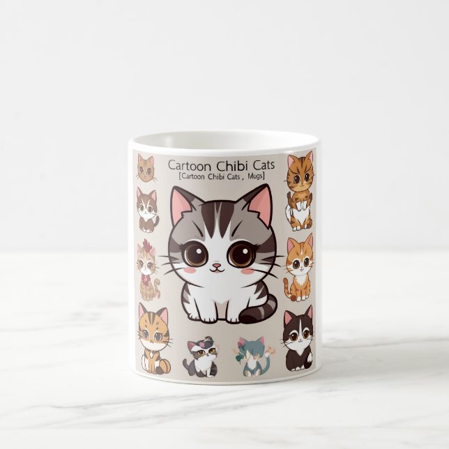 Caneca De Café Cartoon Chibi Cats Mug (Centro)