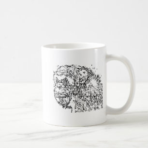Caneca De Café Cartoon Chimpanzé