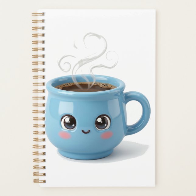 Caneca de Café Cartoon com Olhos Planejador (Frente)