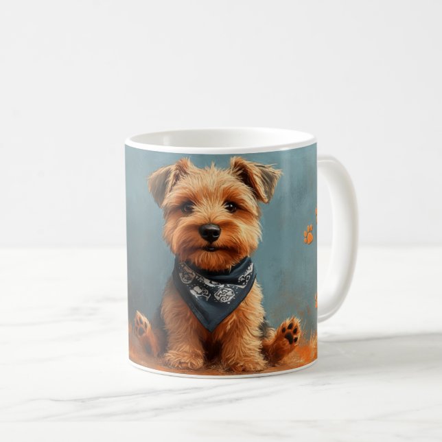 Caneca De Café Cartoon de Akita Dog Cute (Frente Esquerda)