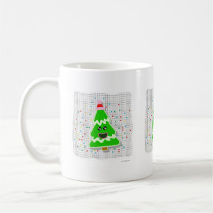 Caneca De Café Cartoon de Árvore de Natal Feliz do Estilo Kawaii