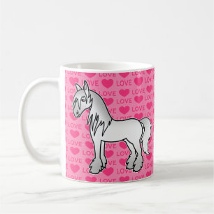 Caneca De Café Cartoon de cinza Gypsy Vanner Shire Clydesdale Lov