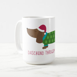 Caneca De Café Cartoon de Daschund na Neve