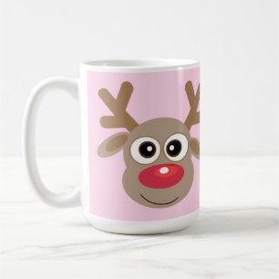 Caneca De Café Cartoon de Enfermeira Cóta de Natal Rosa