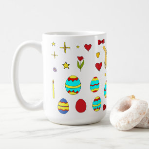 Caneca De Café Cartoon de Felz pascoa Bonito Minimalista