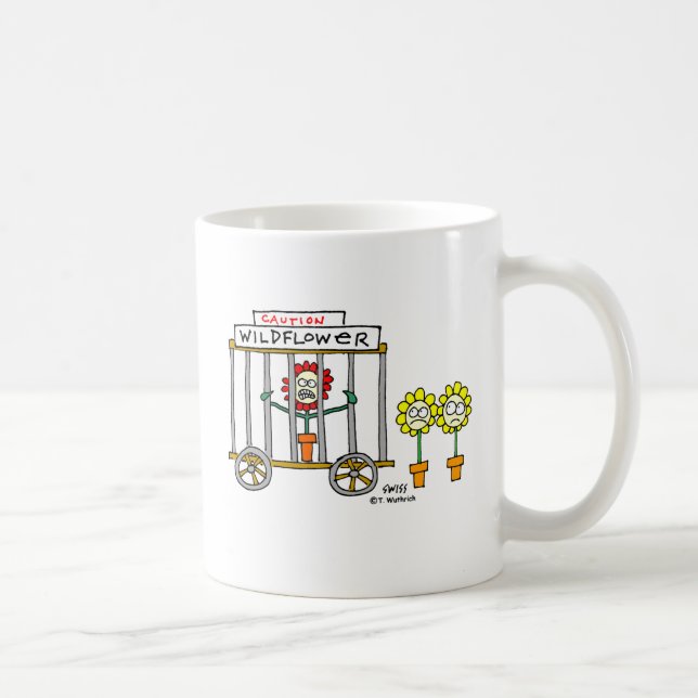 Caneca De Café Cartoon de flor selvagem Jardineiro Novelty Mug (Direita)