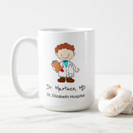 Caneca De Café Cartoon de Ilustração Médica Personalizada Diverti