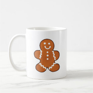 Caneca De Café Cartoon de Natal do Gingerbird Man Cookie