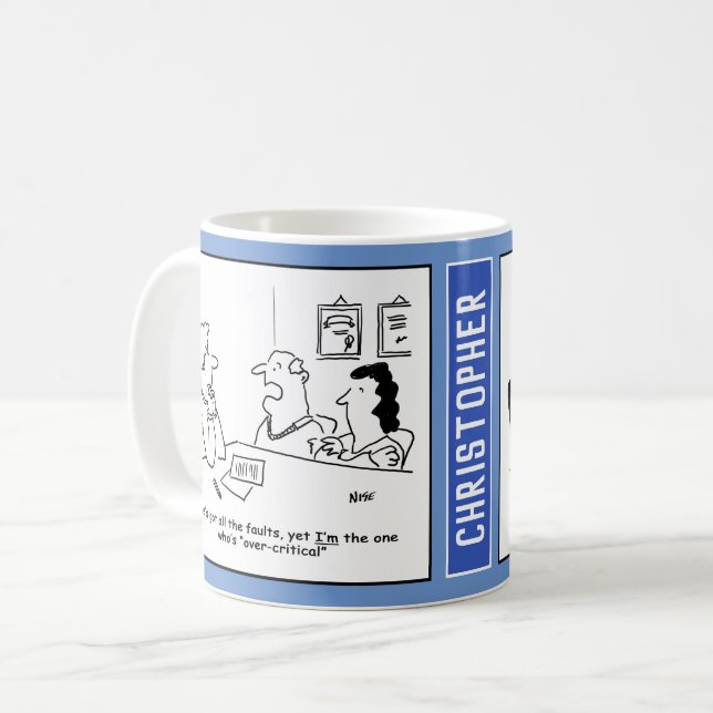 Caneca De Café Cartoon de Orientação do casamento. (Frente Esquerda)