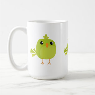 Caneca De Café Cartoon de Pássaro Verde
