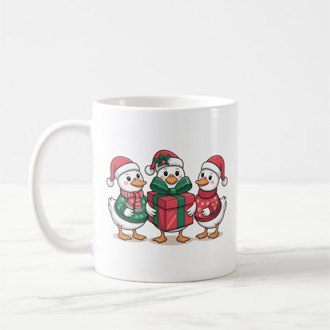 Caneca De Café Cartoon de Patos de Natal Bonitos Art-68105 (Esquerda)