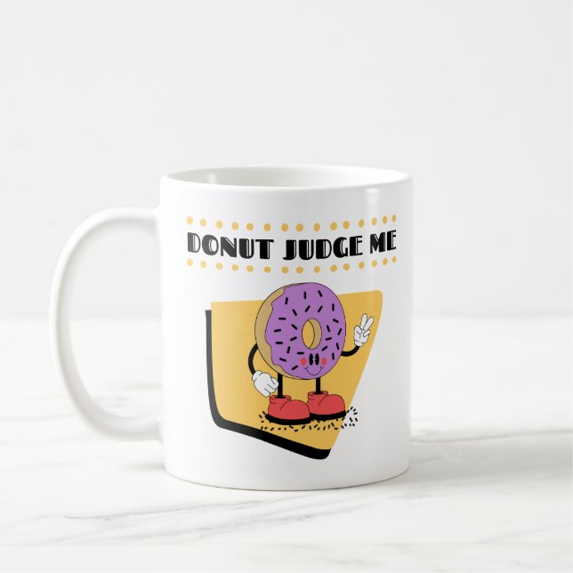 Caneca De Café Cartoon de rosquinha com a citação "rosquinha me j (Esquerda)