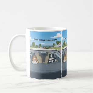 Caneca De Café Cartoon de Sheltie border collie