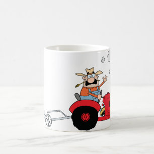 Caneca De Café Cartoon de Trator de Agricultor Country Humorístic