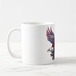 Caneca De Café Cartoon de uma águia, conceito de 4 de julho