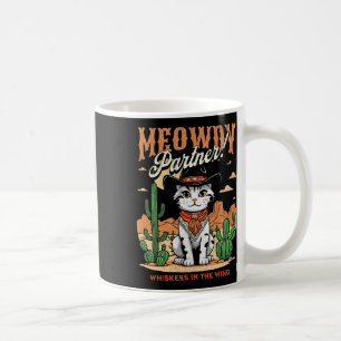 Caneca De Café Cartoon de Vintage do Parceiro Meowboy Cat