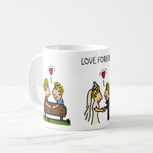 Caneca De Café Cartoon do Casal 🎉 Envelhecimento