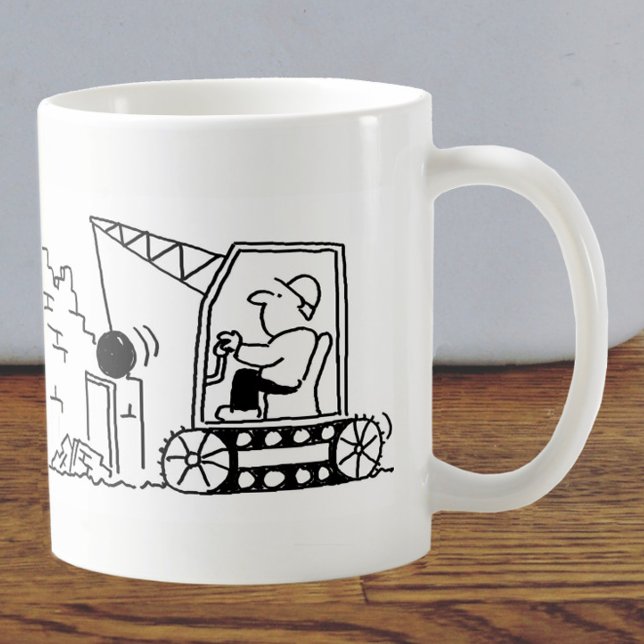 Caneca De Café Cartoon do Contratante da Demolição (Criador carregado)