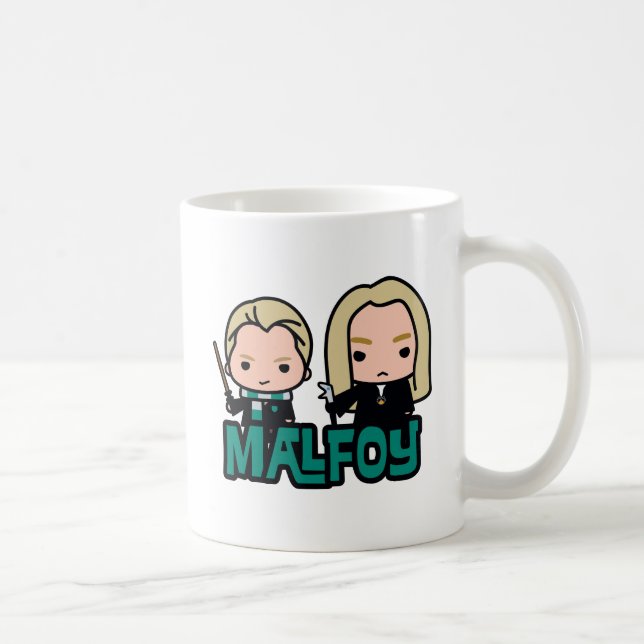 Caneca De Café Cartoon Draco e Lucius Malfoy Caracter Art (Direita)