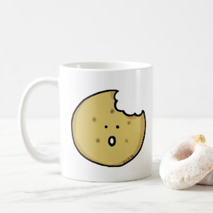 Caneca De Café Cartoon Engraçado com Bite