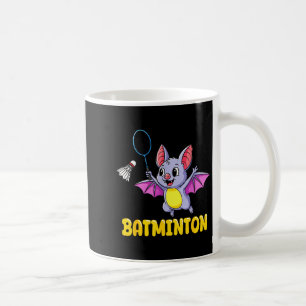 Caneca De Café Cartoon Engraçado de Batminton Morcego Jogando Bad