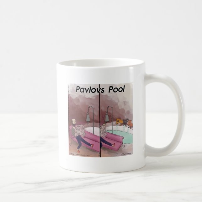 Caneca De Café Cartoon Engraçado do Pool de Pavlov (Direita)