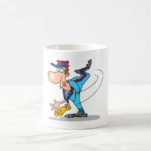 Caneca De Café Cartoon engraçado Pitcher jogando bola no chão