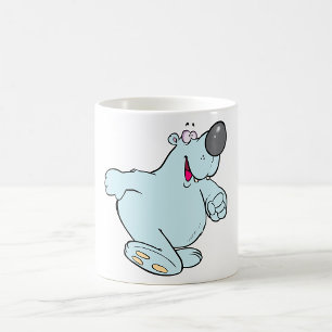 Caneca De Café Cartoon Engraçado Urso Polar Um Caráter Azul