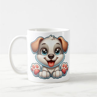 Caneca De Café Cartoon Feliz de Cachorro Feliz - Cachorro Adoráve