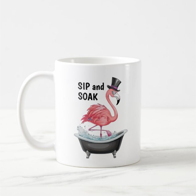 Caneca De Café Cartoon Flamingo (Esquerda)