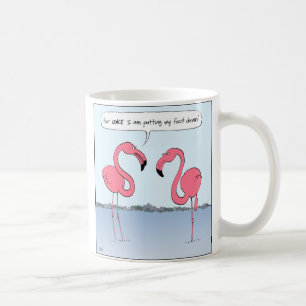 Caneca De Café Cartoon Flamingos Rosa Engraçado   Novidade Humoro