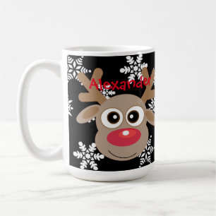 Caneca De Café Cartoon Flocos de Neve em Grafo de Grafo de Natal