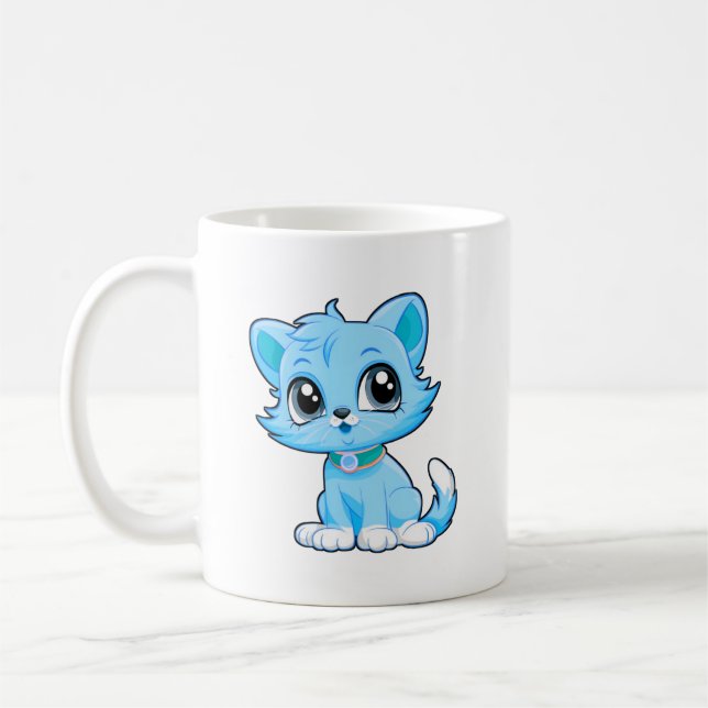 Caneca De Café Cartoon Gato Adorável (Esquerda)