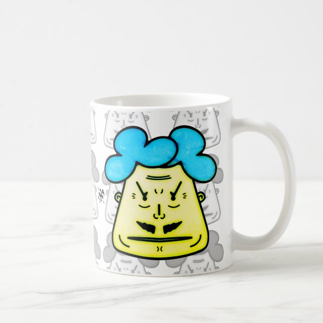 Caneca De Café Cartoon Herr Mustache face v2-1 (Direita)