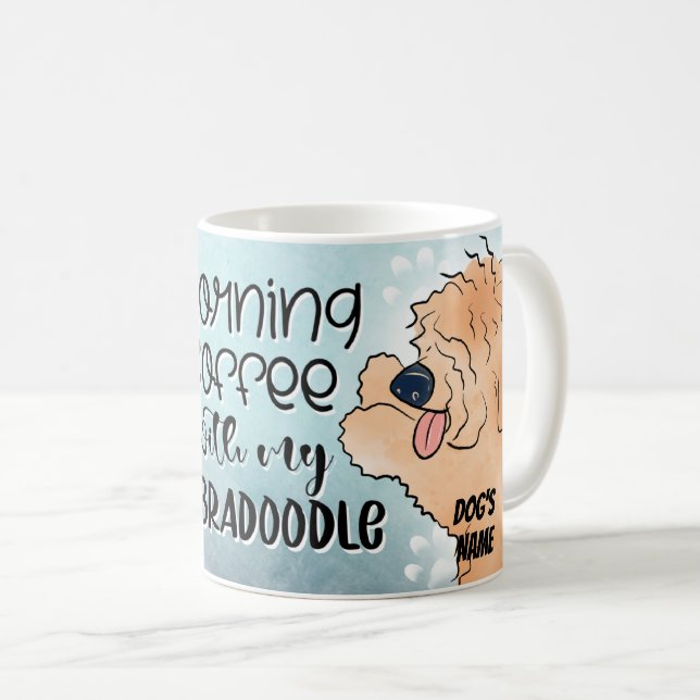 Caneca De Café Cartoon Labradoodle Dog Pet Coffee Mug, Taça (Frente Esquerda)