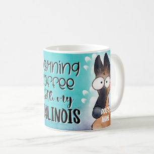 Caneca De Café Cartoon Malinois Dog Pet Coffee Mug, Copa