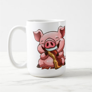 Caneca De Café Cartoon Mug de Bacon Comedor de Porcos