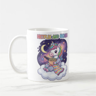 Caneca De Café Cartoon Netflix e Neigh Unicorn