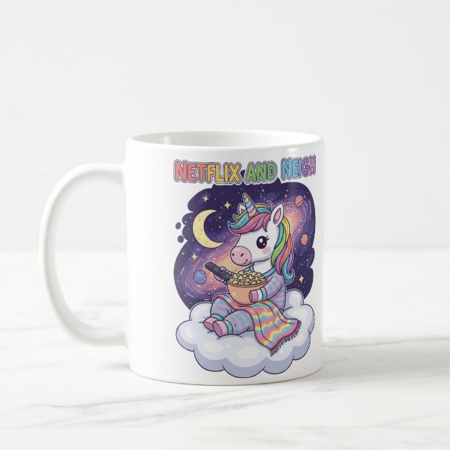 Caneca De Café Cartoon Netflix e Neigh Unicorn (Esquerda)