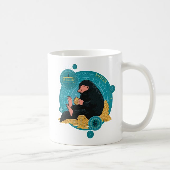 Caneca De Café Cartoon NIFFLER™ com moedas Douradas (Direita)